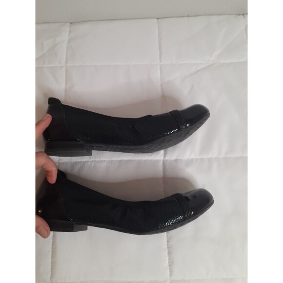Ross Hommerson Ronnie Black Crackle Leather Ballet Flats Size 9 M - Picture 6 of 7